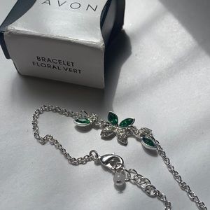 Avon Floral Green Butterfly Bracelet